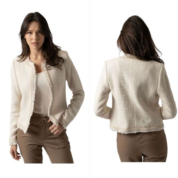 SAINT + SOFIA Rayner Cream Boucle Tailored Jacket Size 2 - Picture 1 of 9